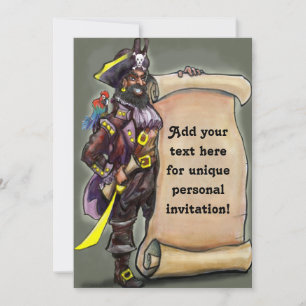 Capitán del Pirata con invitación PERSONALIZADO