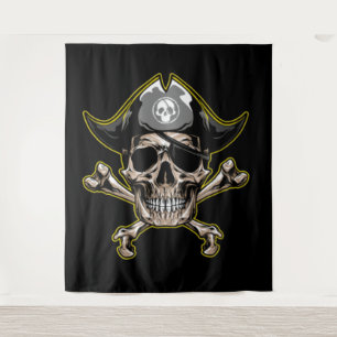 Capitán del Skull Pirata Tapiz Real del Tesoro