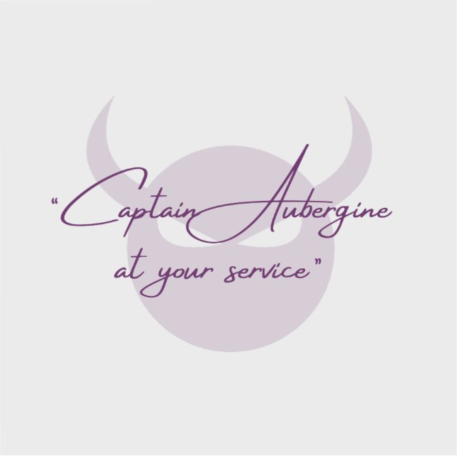 Capitán Eggplant Vinyl Pegatina (Anverso)