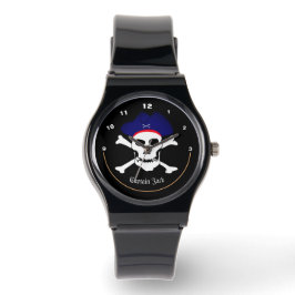 Capitán Jack, reloj de bandera de los piratas, crá