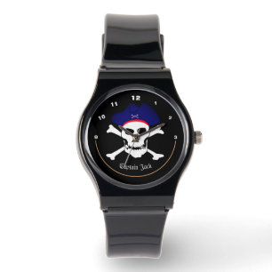 Capitán Jack, reloj de bandera de los piratas, crá
