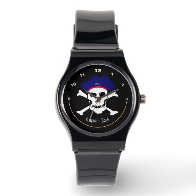 Capitán Jack, reloj de bandera de los piratas, crá (Anverso)