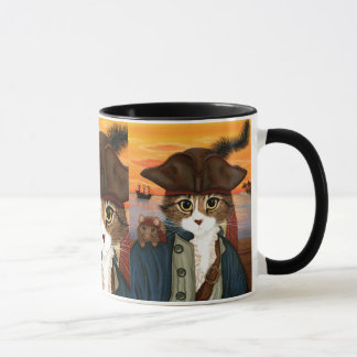 Capitán Leo, gato del pirata y taza del arte de la