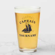 Capitán náutico de vidrio tumbler personalizado