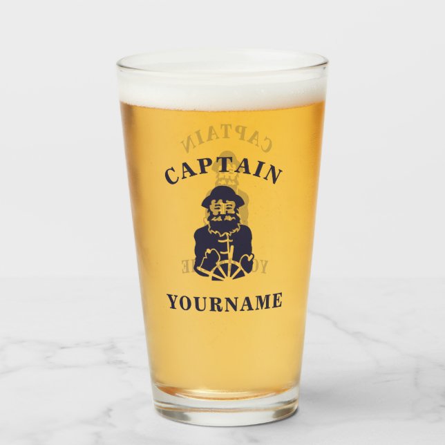 Capitán Old Scruff con su nombre Tumbler de vidrio (Anverso (lleno))