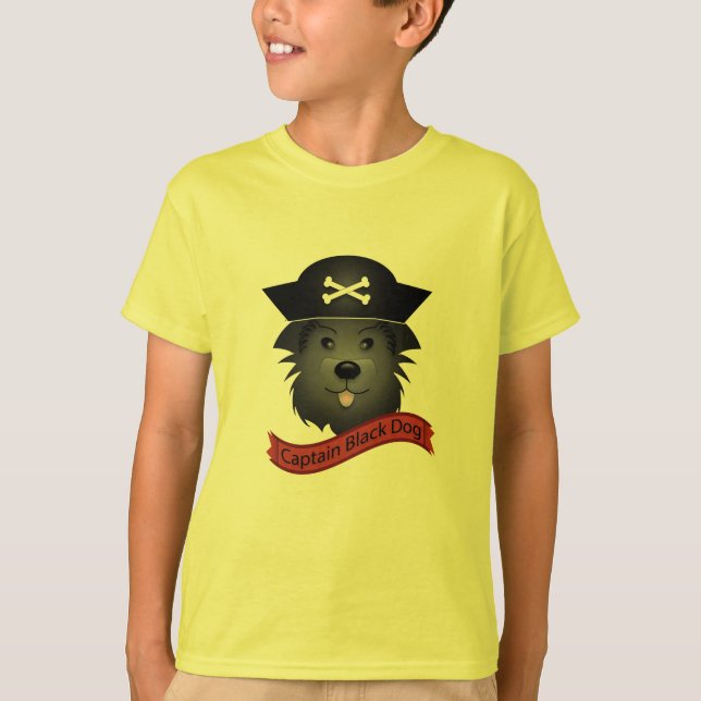 Capitán Perro Negro -  básica de camisetas para n (Anverso)