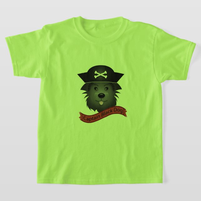 Capitán Perro Negro - Camiseta Básica Para Niños (Distribución)