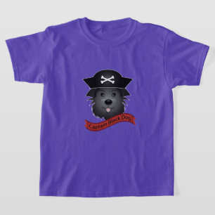 Capitán Perro Negro - Camiseta Básica Para Niños