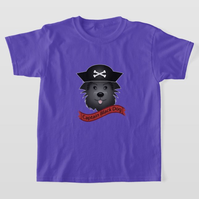 Capitán Perro Negro - Camiseta Básica Para Niños (Distribución)