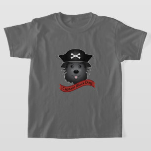 Capitán Perro Negro - Camiseta Básica Para Niños