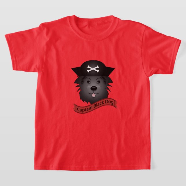 Capitán Perro Negro - Camiseta Básica Para Niños (Distribución)