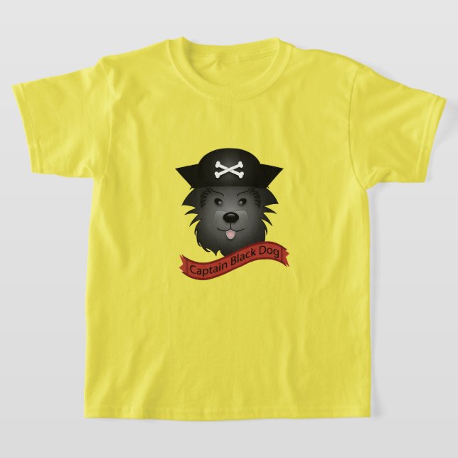 Capitán Perro Negro - Camiseta Básica Para Niños (Distribución)