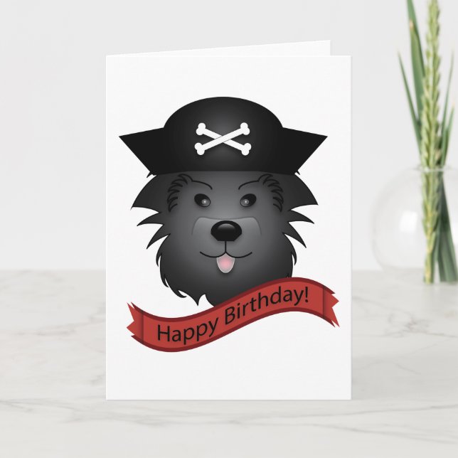 Capitán Perro Negro - Tarjeta de saludo, blanco es (Anverso)