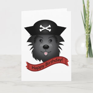 Capitán Perro Negro - Tarjeta de saludo, blanco es