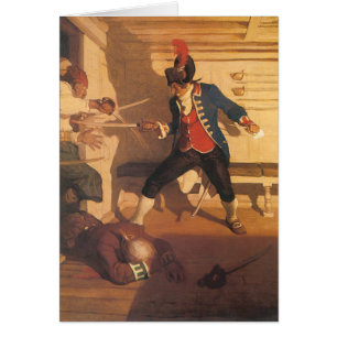 Capitán pirata vintage, pelea de espadas por CN Wy