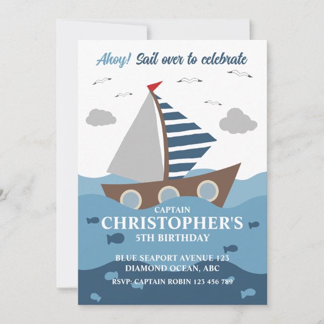 CAPITÁN SAILOR INVITACIÓN DE CUMPLEAÑOS (Anverso)