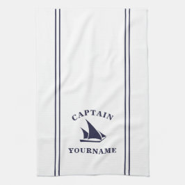 Capitán su nombre, toalla de cocina de velero