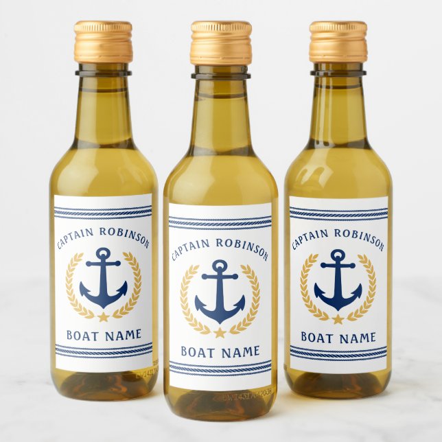 Capitán Y Nombre De Barco Anchor Laurel Mini (Botellas)