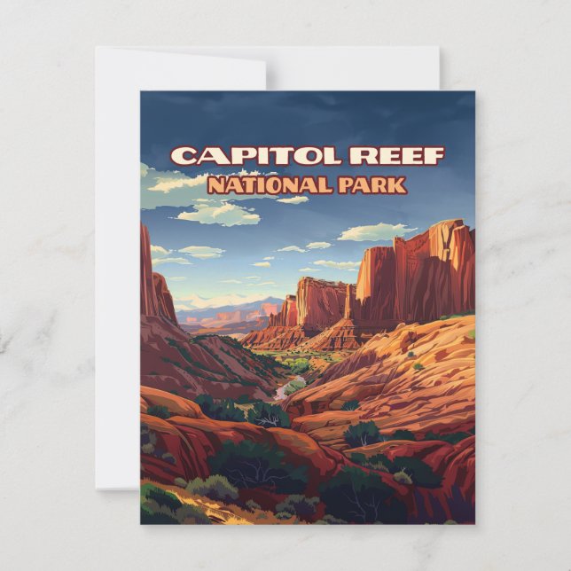 Capitol Reef Parque Nacional Utah Desert Retro Tar (Anverso)