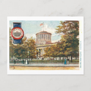 Capitolio de Ohio con postal de sellado