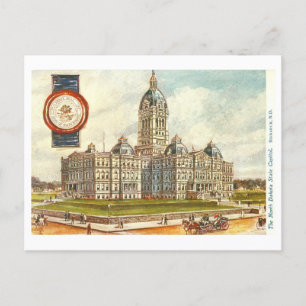 Capitolio vintage de Dakota del Norte con tarjeta 