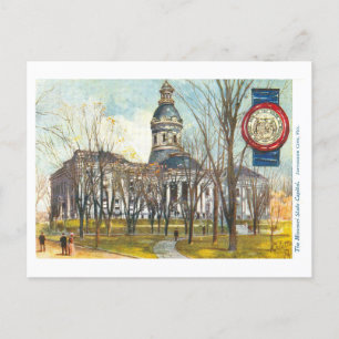 Capitolio vintage de Misuri con postal sellada