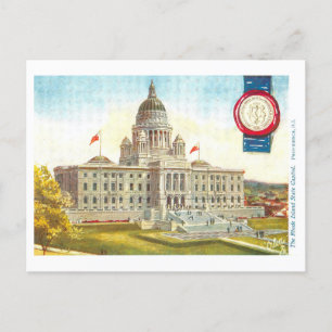 Capitolio vintage de Rhode Island con postal de se