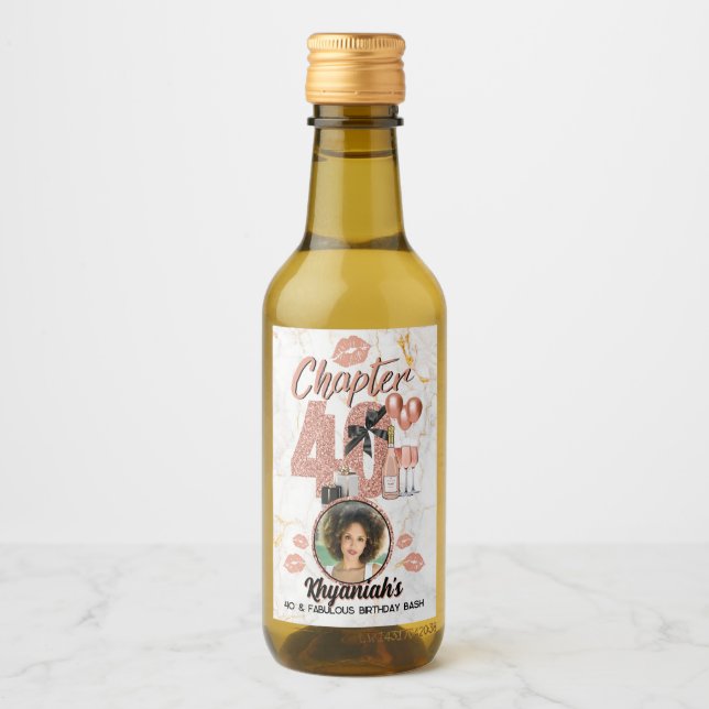 Capítulo 40 Rosa Oro 40 cumpleaños elegante foto (Anverso)