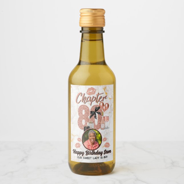 Capítulo 80 Rosa Oro 80 cumpleaños elegante foto (Anverso)