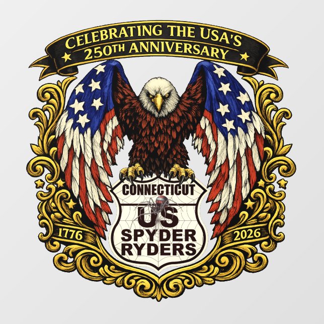 Capítulo de Connecticut - Calcomanía Águila USA250 (Hoja)