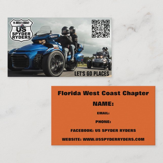 Capítulo de la Costa Oeste de Florida - Tarjetas d (Anverso / Reverso)