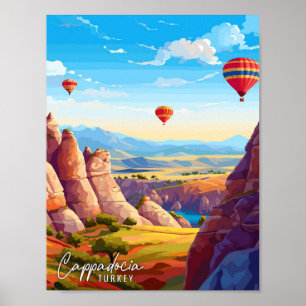 Cappadocia ilustracion de viaje de arte de Turquía