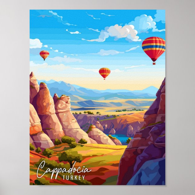 Cappadocia ilustracion de viaje de arte de Turquía (Frente)