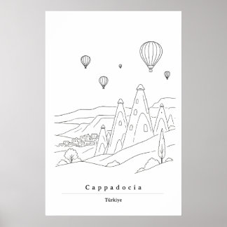 Cappadocia Turquía Arte de Línea Minimalista | Air