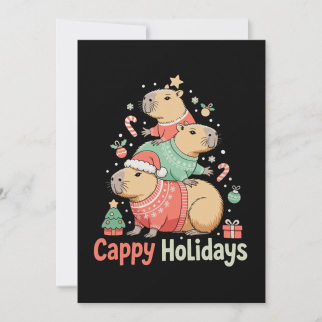 Cappy Capybara de Navidad árbol de Navidad tempora (Anverso)