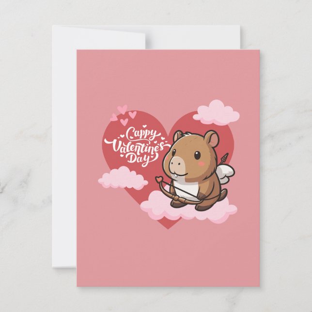 Cappy San Valentín | Tarjeta Cupido Capybara (Anverso)