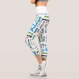 Capri Belarús Беларусь Leggings Nacionales de Flor de Ma