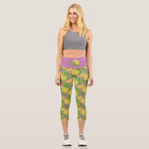 Cute Citrus Purple Capris Leggings