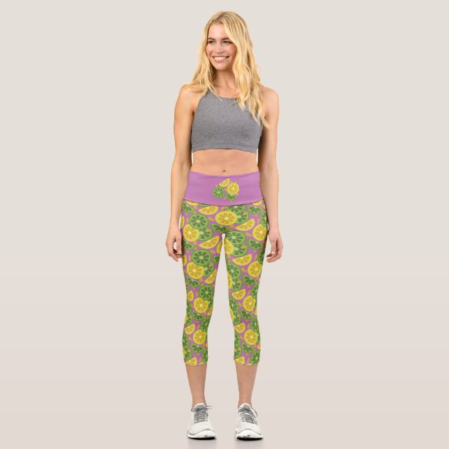 Capri Cute Citrus Purple Capris Leggings (Anverso)