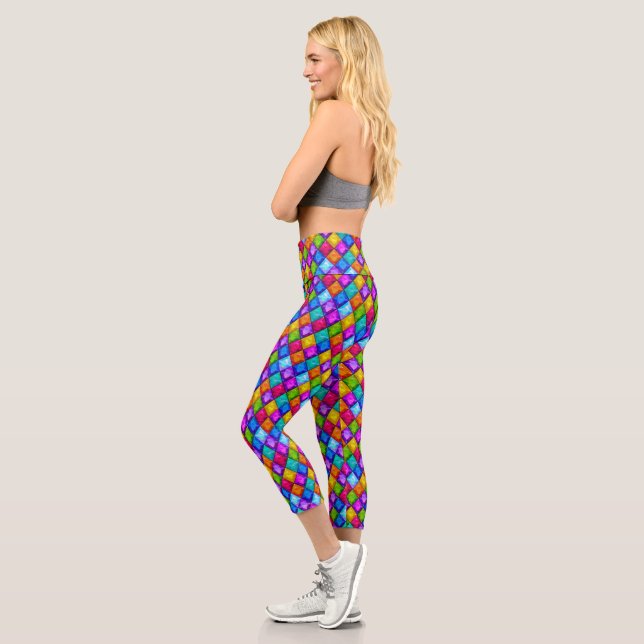 Capri Diamantes Pop Fashion Capris Leggings (Izquierda)