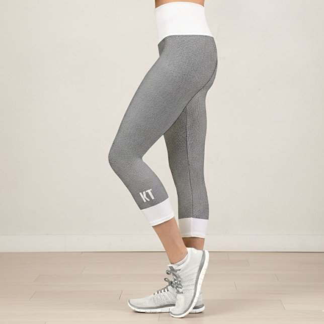 Capri Gray and white herringbone pattern leggings  (Subido por el creador)