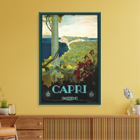 Capri, Italia, Arte de cartel de viaje antiguo Ita
