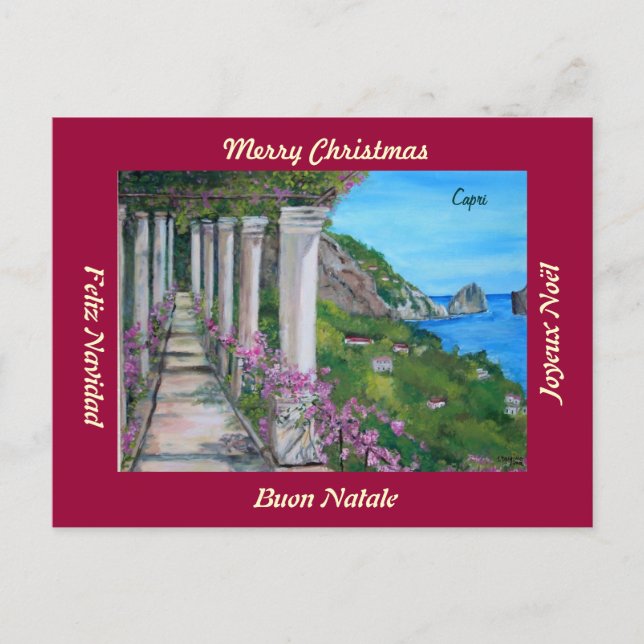 Capri, Italia, postales navideñas para Feliz (Anverso)