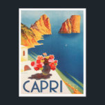 Capri, italia, tarjeta postal de viaje vintage<br><div class="desc">Capri,  italia,  tarjeta postal de viaje vintage</div>