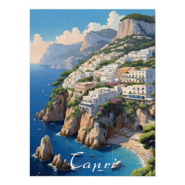 Capri Italy Travel Poster (Anverso)