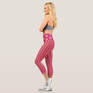 Capri Leggings de arte de corazones de cristal en acuare