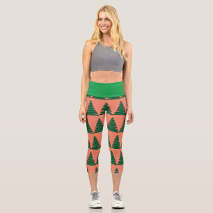 Capri leggings de capris de árboles de navidad