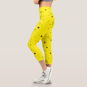 Capri Leggings de geometría abstracta funky con puntos
