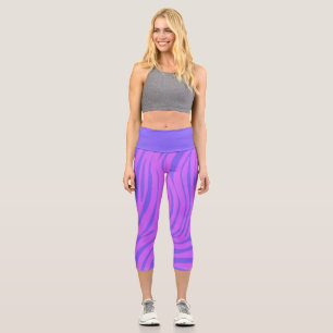 Capri Leggings de moda con patrón de cebra de neón