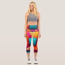 Leggings de Yoga con Gráficos Abstractos Vibrantes